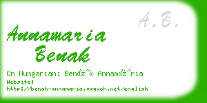 annamaria benak business card